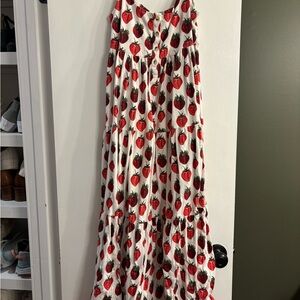 SOLD Kate Quinn Strawberry Print Prarie Dress